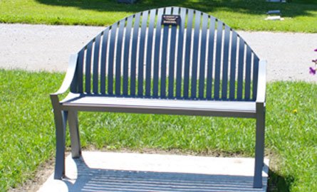 black standard outdoor bench